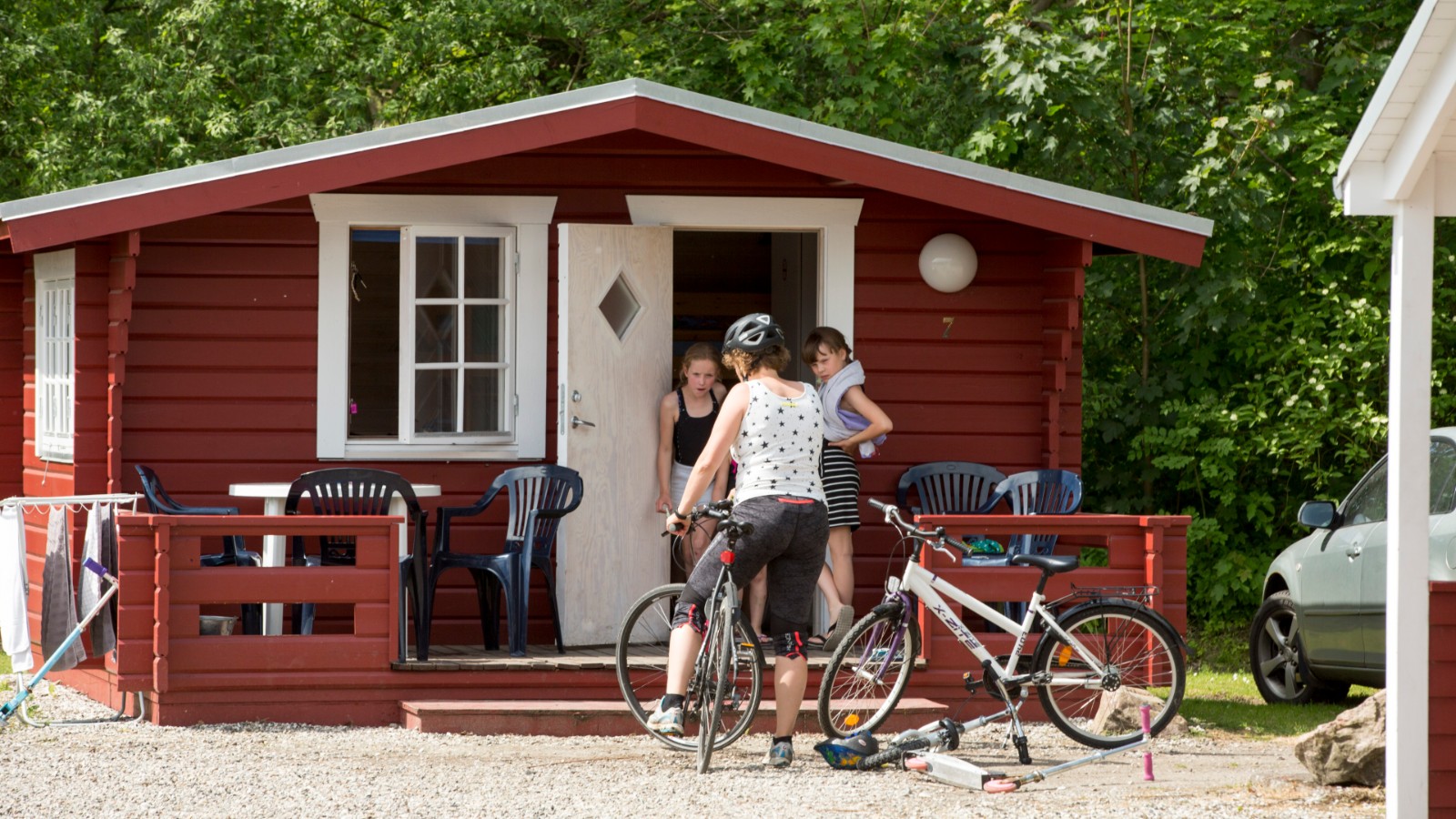 Maribo Sø Camping familie i hytte