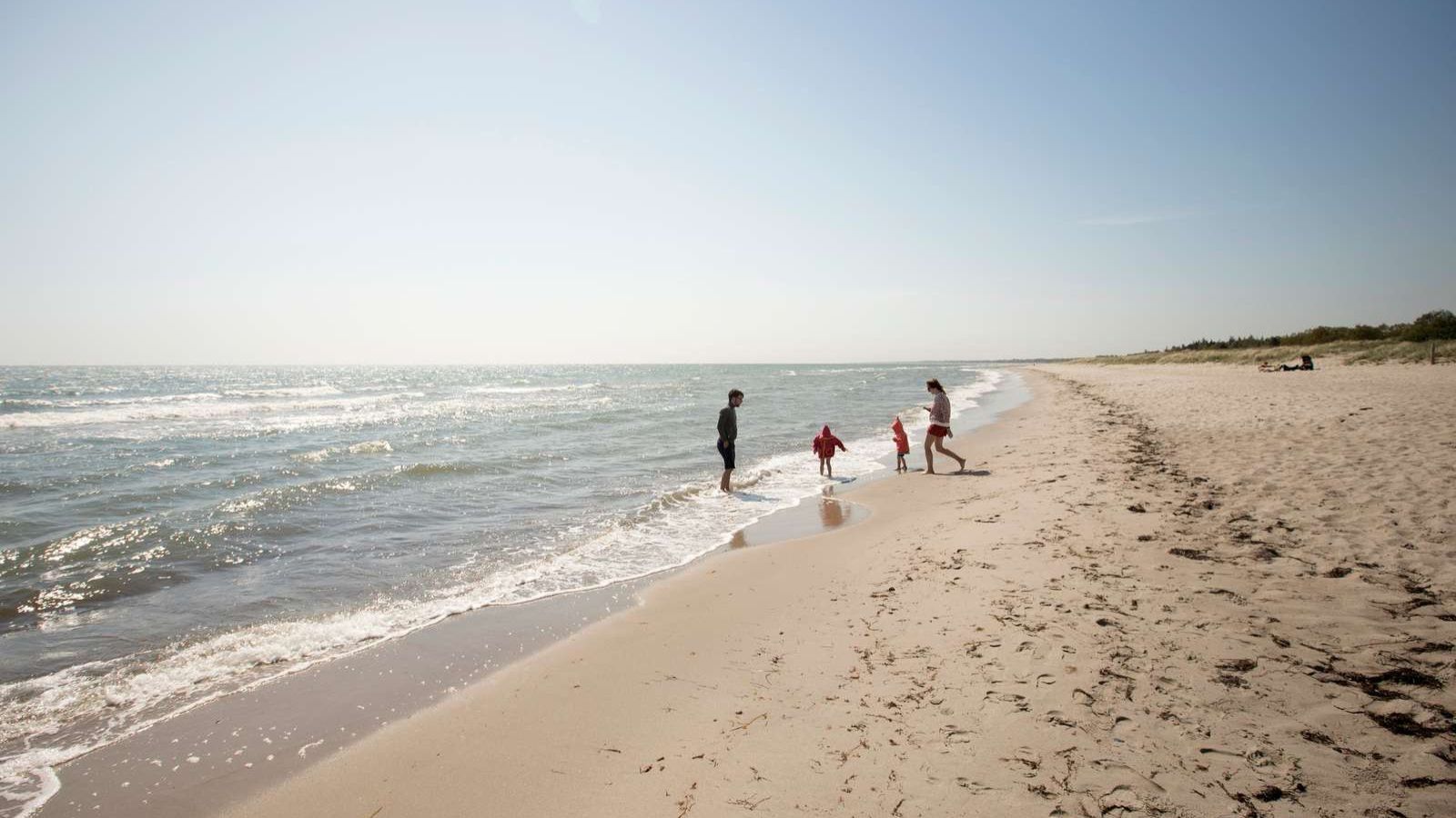 Familie på Marielyst strand
