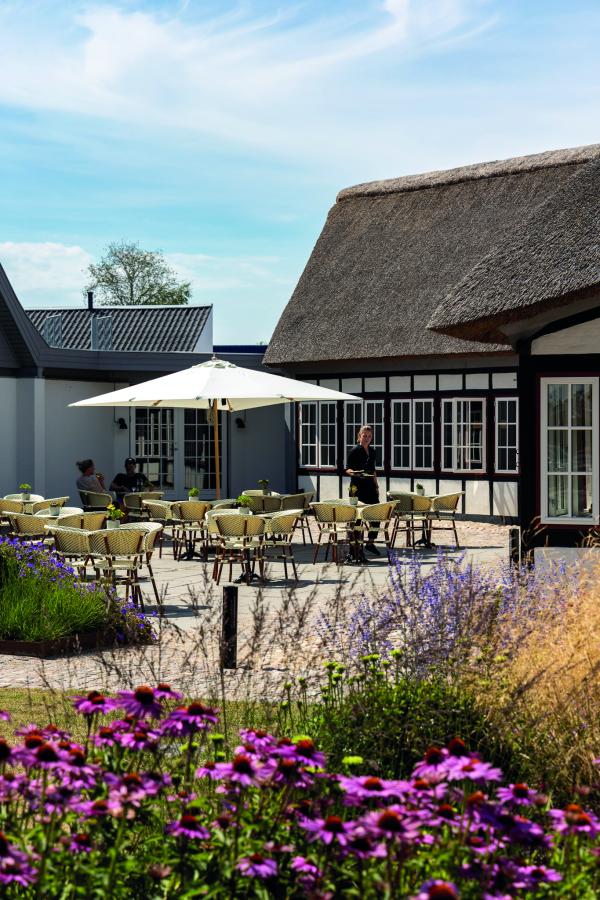 Marielyst Hotel Nørrevang Sommer Terrassenbereich